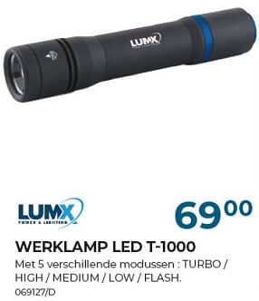 Promoties Werklamp led t-1000 - LumX - Geldig van 01/06/2024 tot 31/07/2024 bij Group Meno
