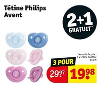 Promotions Tétine philips avent tétine soothie - Philips - Valide de 18/06/2024 à 23/06/2024 chez Kruidvat