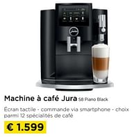 Promotions Machine a café jura s8 piano black - Jura - Valide de 26/05/2024 à 30/06/2024 chez Molecule