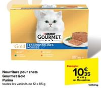 Promotions Nourriture pour chats gourmet gold purina mousselines - Purina - Valide de 19/06/2024 à 01/07/2024 chez Carrefour