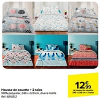 Promotions Housse de couette + 2 taies - Produit maison - Carrefour  - Valide de 19/06/2024 à 01/07/2024 chez Carrefour