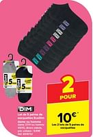 Promotions Lot de 5 paires de socquettes ecodim dame ou homme - Dim - Valide de 19/06/2024 à 01/07/2024 chez Carrefour