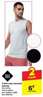 Promotions T-shirt sans manches homme - Tex - Valide de 19/06/2024 à 01/07/2024 chez Carrefour