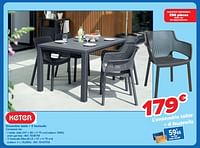 Promotions Ensemble table + 4 fauteuils - Keter - Valide de 19/06/2024 à 01/07/2024 chez Carrefour