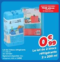 Promotions Lot de 2 blocs réfrigérants - Alpina - Valide de 19/06/2024 à 01/07/2024 chez Carrefour