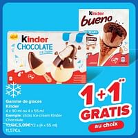 Promotions Sticks ice cream kinder chocolate - Kinder - Valide de 19/06/2024 à 01/07/2024 chez Carrefour