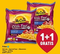 Promotions Frites mccain - special four - allumettes - Mc Cain - Valide de 20/06/2024 à 26/06/2024 chez Delhaize