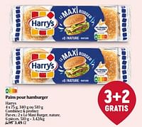 Promotions Le maxi burger, nature - Harry's - Valide de 20/06/2024 à 26/06/2024 chez Delhaize