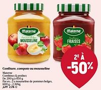 Promotions Mousseline de pommes belges - Materne - Valide de 20/06/2024 à 26/06/2024 chez Delhaize