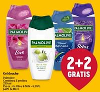 Promotions Olive + milk - Palmolive - Valide de 20/06/2024 à 26/06/2024 chez Delhaize