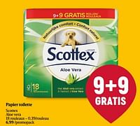Promotions Papier toilette scottex aloe vera - Scottex - Valide de 20/06/2024 à 26/06/2024 chez Delhaize