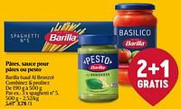 Promotions Pâtes, sauce pour pâtes ou pesto spaghetti n° 5 - Barilla - Valide de 20/06/2024 à 26/06/2024 chez Delhaize