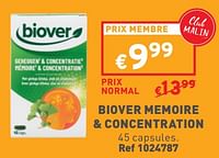 Promotions Biover memoire + concentration - Biover - Valide de 19/06/2024 à 24/06/2024 chez Trafic
