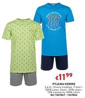 Promotions Pyjama homme - Produit maison - Trafic  - Valide de 19/06/2024 à 24/06/2024 chez Trafic