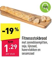 Promoties Fitnessstokbrood - Huismerk - Aldi - Geldig van 24/06/2024 tot 30/06/2024 bij Aldi