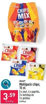 Promoties Multipack chips - Pirato - Geldig van 24/06/2024 tot 30/06/2024 bij Aldi