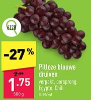 Promoties Pitloze blauwe druiven - Huismerk - Aldi - Geldig van 24/06/2024 tot 29/06/2024 bij Aldi