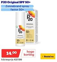 Promoties P20 original spf 50+ zonnebrand spray - P20 - Geldig van 17/06/2024 tot 23/06/2024 bij Bol.com