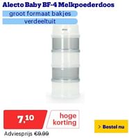 Promoties Alecto baby bf-4 melkpoederdoos - Alecto - Geldig van 17/06/2024 tot 23/06/2024 bij Bol.com