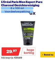 Promoties L’oréal paris men expert pure charcoal gezichtsreiniging - L'Oreal Paris - Geldig van 17/06/2024 tot 23/06/2024 bij Bol.com
