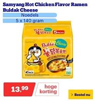 Promoties Samyang hot chicken flavor ramen buldak cheese noedels - Samyang - Geldig van 17/06/2024 tot 23/06/2024 bij Bol.com