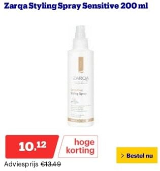 Promoties Zarqa styling spray sensitive - Zarqa - Geldig van 17/06/2024 tot 23/06/2024 bij Bol.com