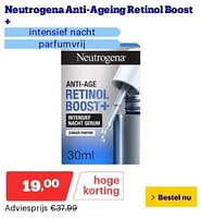 Promoties Neutrogena anti-ageing retinol boost + - Neutrogena - Geldig van 17/06/2024 tot 23/06/2024 bij Bol.com