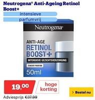 Promoties Neutrogena anti-ageing retinol boost+ intensieve parfumvrij - Neutrogena - Geldig van 17/06/2024 tot 23/06/2024 bij Bol.com