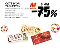 Promoties Côte d’or chocolade tablet melkchocolade - Cote D'Or - Geldig van 19/06/2024 tot 25/06/2024 bij Jumbo
