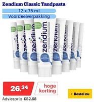 Promoties Zendium classic tandpasta - Zendium - Geldig van 17/06/2024 tot 23/06/2024 bij Bol.com