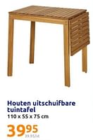 Promoties Houten uitschuifbare tuintafel - Huismerk - Action - Geldig van 19/06/2024 tot 25/06/2024 bij Action