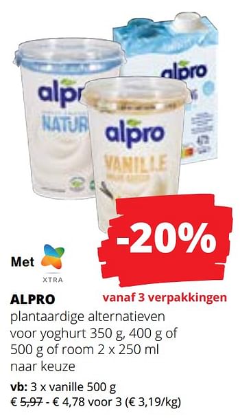 Promoties Alpro plantaardige alternatieven vanille - Alpro - Geldig van 20/06/2024 tot 03/07/2024 bij Spar (Colruytgroup)