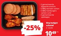 Promoties Bbq budget schotel - Huismerk - Spar Retail - Geldig van 20/06/2024 tot 03/07/2024 bij Spar (Colruytgroup)