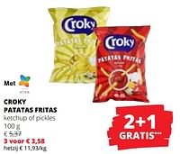 Promoties Croky patatas fritas ketchup of pickles - Croky - Geldig van 20/06/2024 tot 03/07/2024 bij Spar (Colruytgroup)