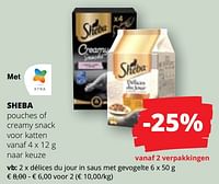 Promoties Délices du jour in saus met gevogelte - Sheba - Geldig van 20/06/2024 tot 03/07/2024 bij Spar (Colruytgroup)