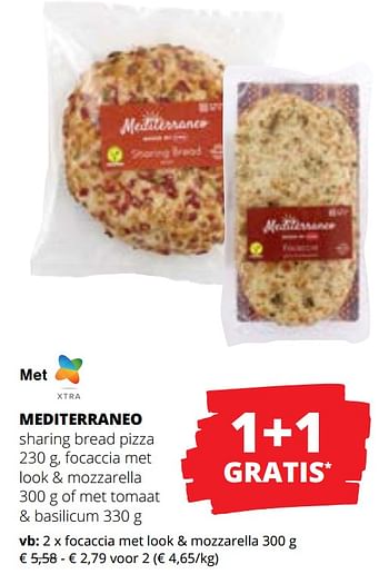 Promoties Focaccia met look + mozzarella - Mediterraneo - Geldig van 20/06/2024 tot 03/07/2024 bij Spar (Colruytgroup)