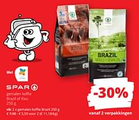 Promoties Gemalen koffie brazil - Spar - Geldig van 20/06/2024 tot 03/07/2024 bij Spar (Colruytgroup)