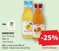 Promoties Innocent vers fruitsap tutti frutti - Innocent - Geldig van 20/06/2024 tot 03/07/2024 bij Spar (Colruytgroup)