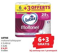 Promoties Lotus moltonel toiletpapier - Lotus Nalys - Geldig van 20/06/2024 tot 03/07/2024 bij Spar (Colruytgroup)