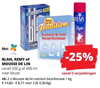Promoties Mousse de lin natrium bicarbonaat - Mousse de Lin - Geldig van 20/06/2024 tot 03/07/2024 bij Spar (Colruytgroup)