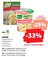 Promoties Pastasnack carbonara - Knorr - Geldig van 20/06/2024 tot 03/07/2024 bij Spar (Colruytgroup)