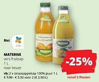 Promoties Sinaasappelsap - Materne - Geldig van 20/06/2024 tot 03/07/2024 bij Spar (Colruytgroup)