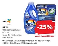 Promoties Vloeibaar wasmiddel witter dan wit - Dash - Geldig van 20/06/2024 tot 03/07/2024 bij Spar (Colruytgroup)