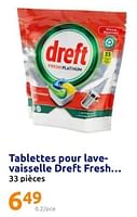 Promotions Tablettes pour lave- vaisselle dreft fresh - Dreft - Valide de 19/06/2024 à 25/06/2024 chez Action