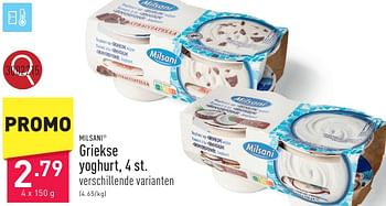 Promoties Griekse yoghurt - Milsani - Geldig van 28/06/2024 tot 30/06/2024 bij Aldi