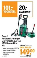 Promoties Bosch hogedrukreiniger universalaquatak 125 home+car kit - Bosch - Geldig van 19/06/2024 tot 25/06/2024 bij Gamma