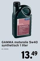 Promoties Gamma motorolie 5w40 synthetisch - Gamma - Geldig van 19/06/2024 tot 25/06/2024 bij Gamma