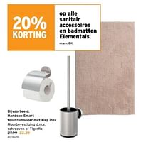 Promoties Handson smart toiletrolhouder met klep inox - Handson - Geldig van 19/06/2024 tot 25/06/2024 bij Gamma