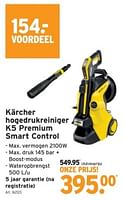 Promoties Kärcher hogedrukreiniger k5 premium smart control - Kärcher - Geldig van 19/06/2024 tot 25/06/2024 bij Gamma