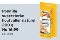 Promoties Polyfilla supersterke houtvuller naturel - Polyfilla - Geldig van 19/06/2024 tot 25/06/2024 bij Gamma